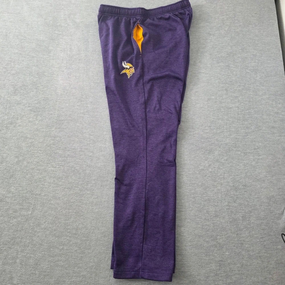 Majestic Minnesota Vikings Mens Purple Therma Base Fleece Sweatpants Medium